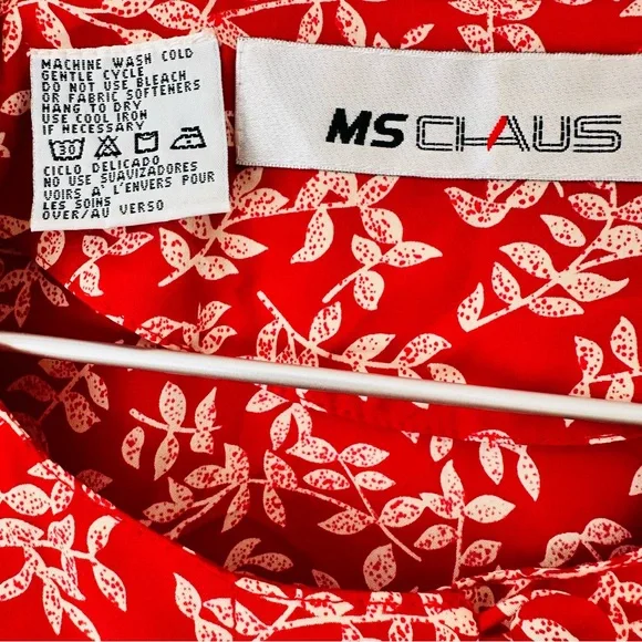 Vintage Ms Chaus Floral Print Shirt Dress Midi Button Front - Picture 8 of 8